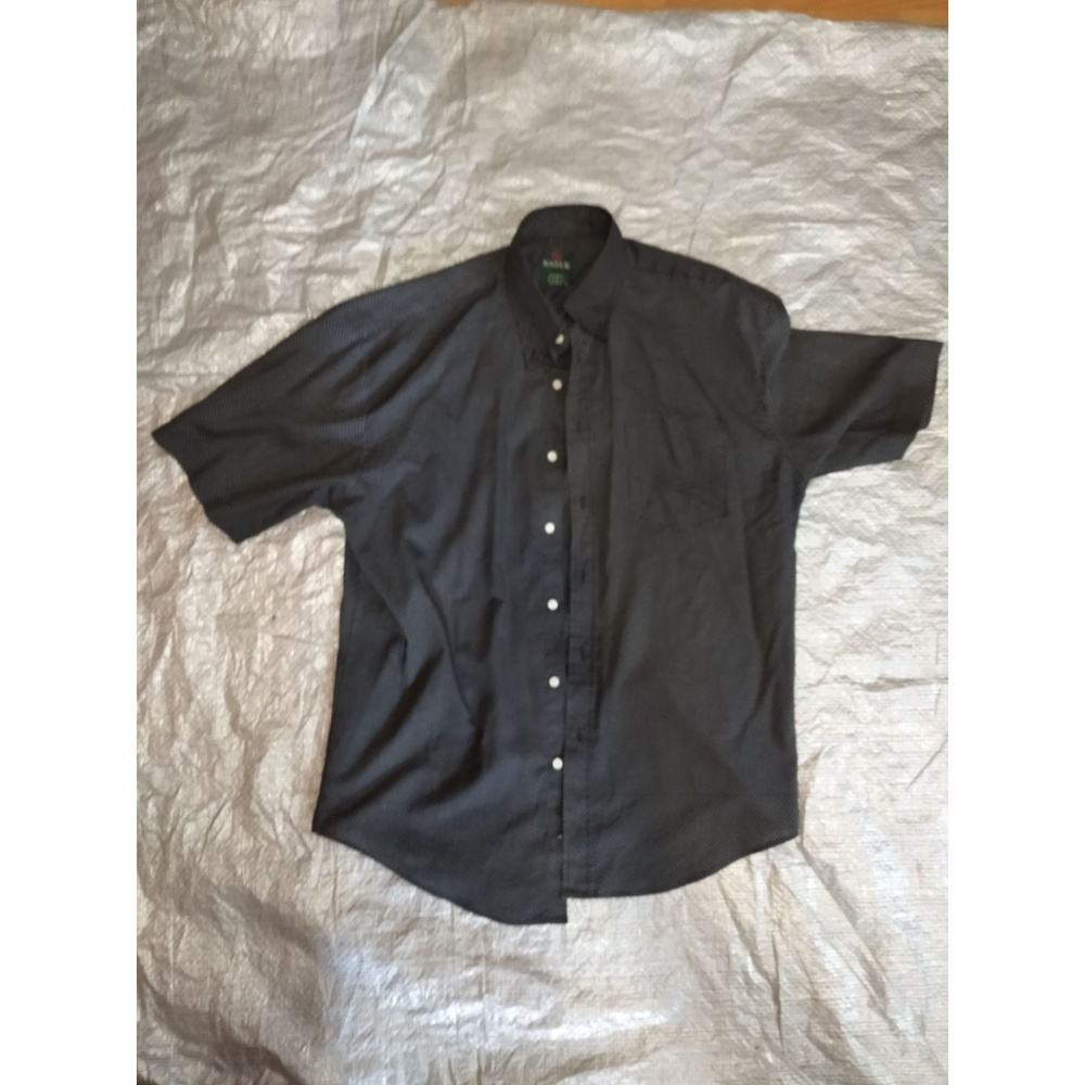 Button-Down Shirt Men's Black Dotted Pattern